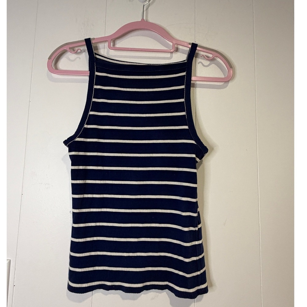 We The Free Mia Striped Tank Top Navy White Sz Medium